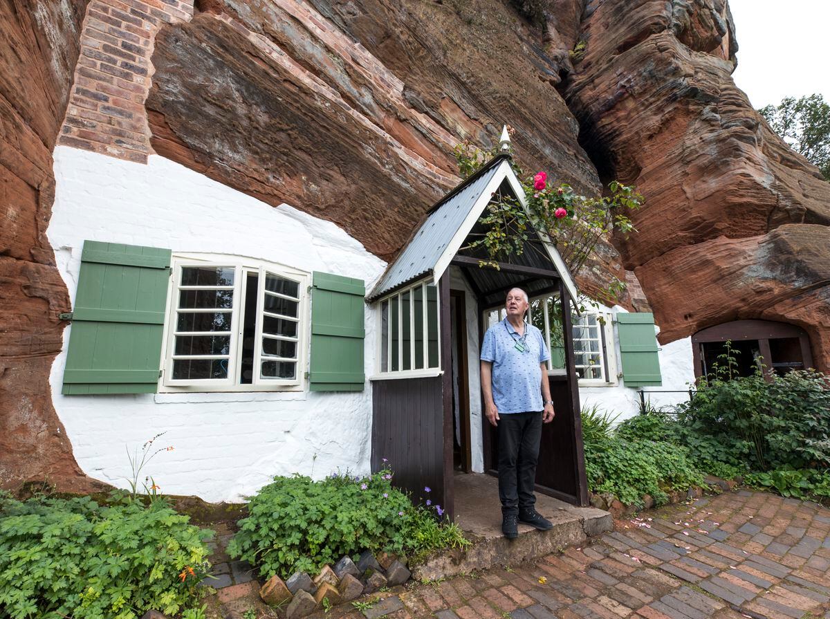 A volunteer pictured outside the Martindale Cottage at Kinver Edge and the Rock Houses ©National Trust Images/Annapurna Mellor