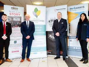 Owen Terry of Aico, Colin Preece of the Marches Skill Provider Network, Craig Watson of the Apprenticeship Ambassador Network and Michelle Benjamin of Pave Aways