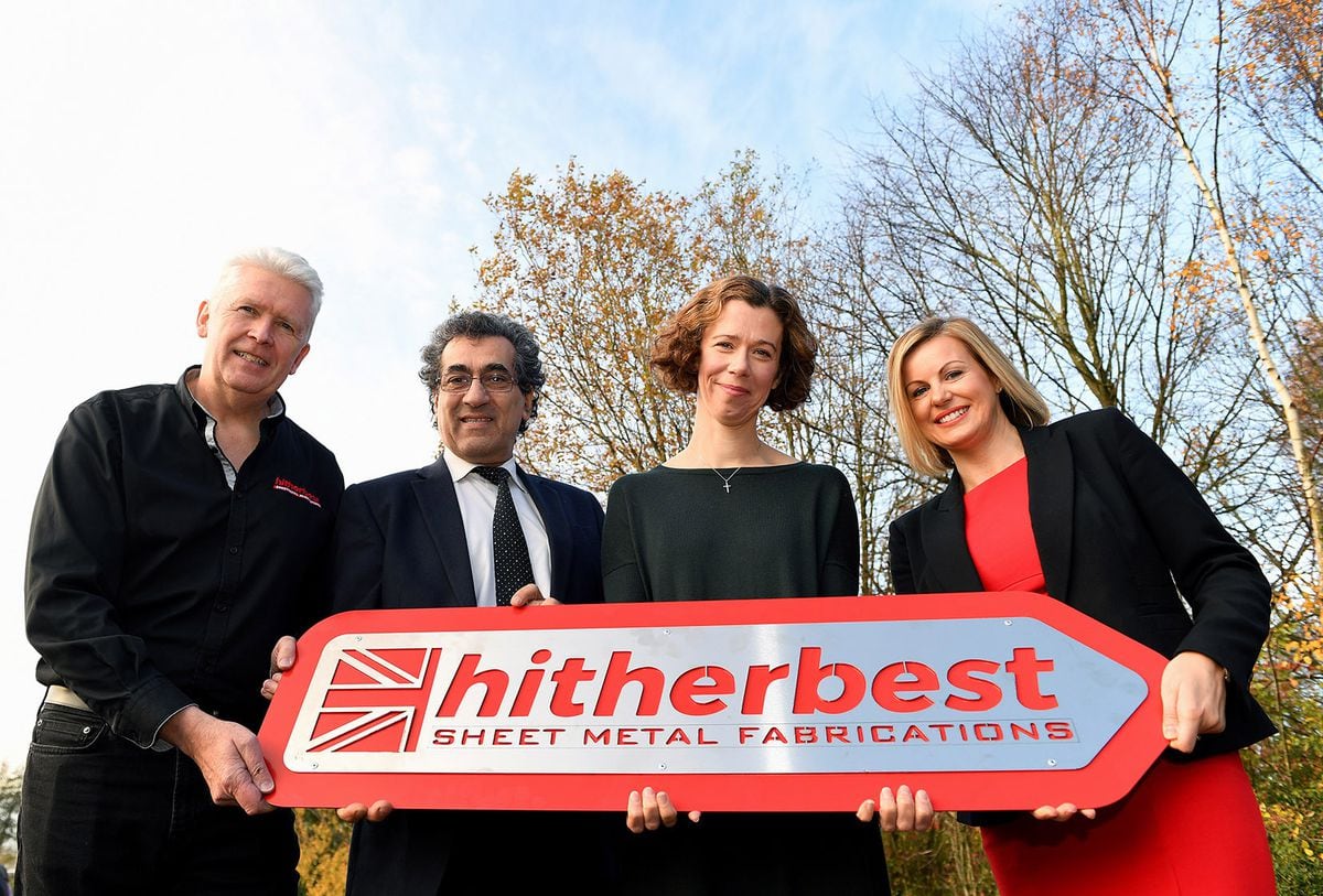 Peter Grant (Hitherbest), Nersi Salehi (Pro Enviro), Nicky Evans (Owner of Hitherbest) and Catherine Bray (Manufacturing Growth Programme)