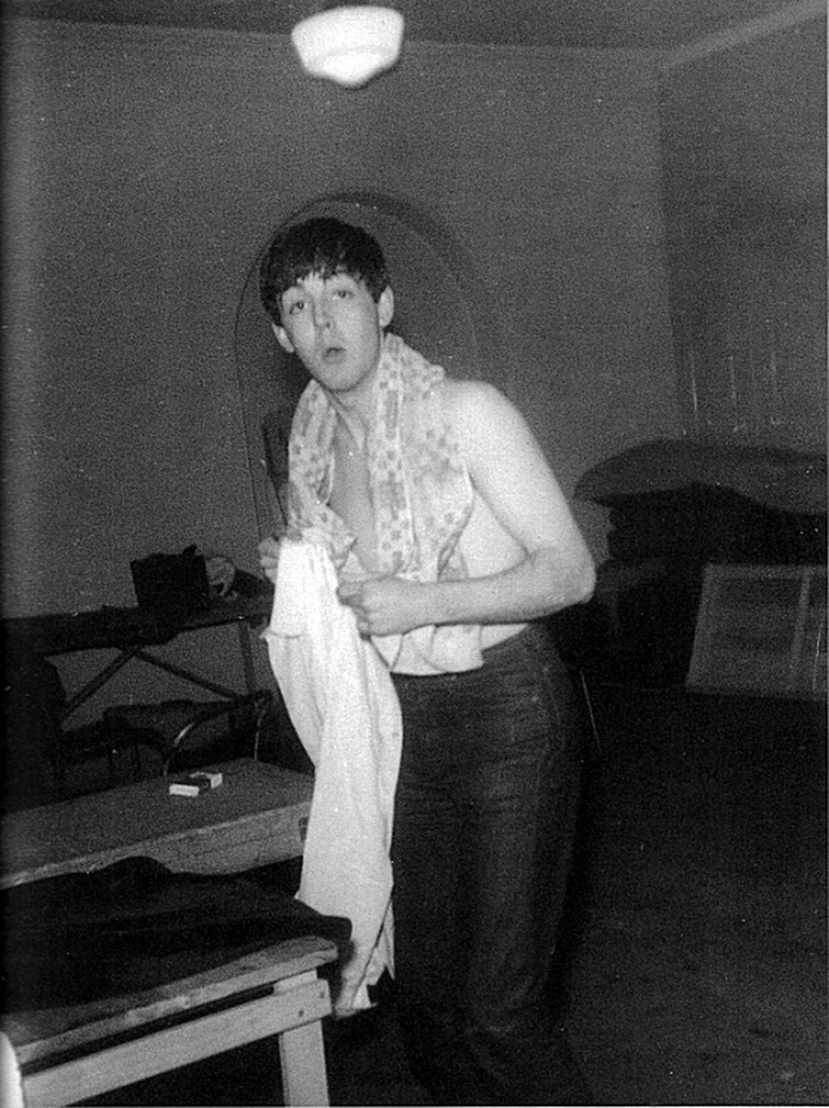 Macca towels down after the Music Hall show.