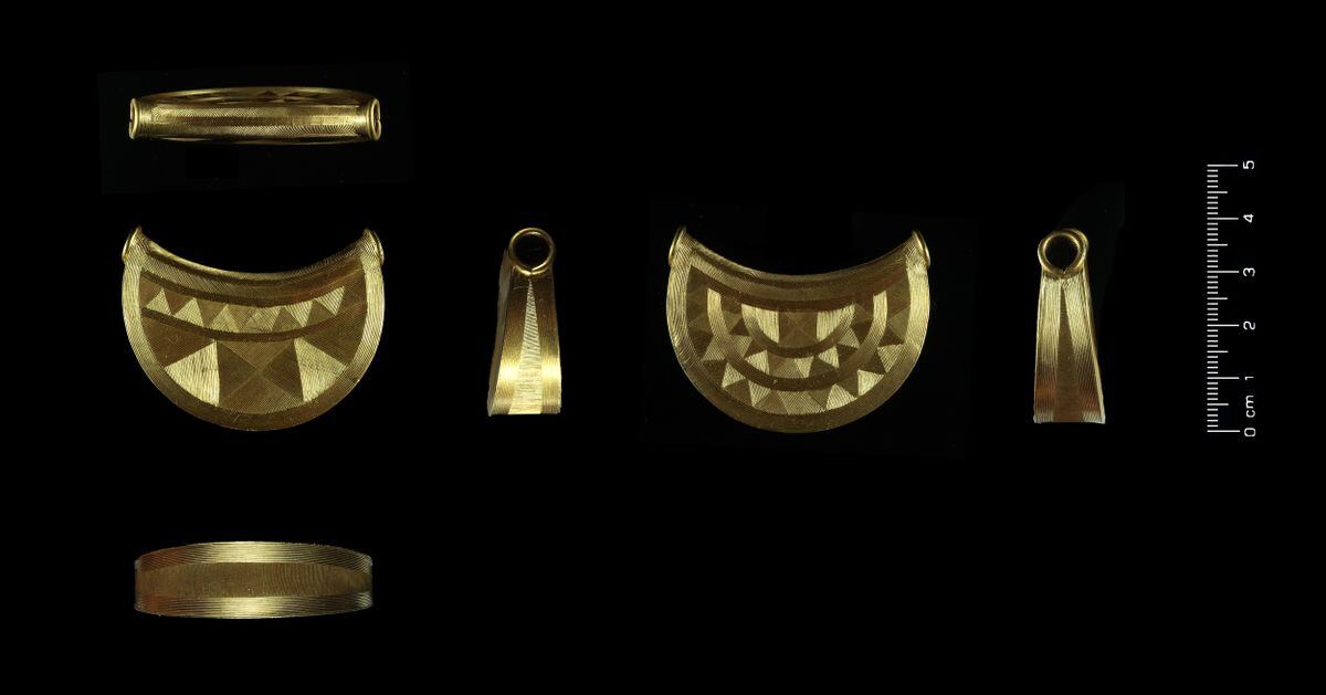The Bronze Age gold bulla found in Shropshire. Photo: British Portable Antiques Scheme.