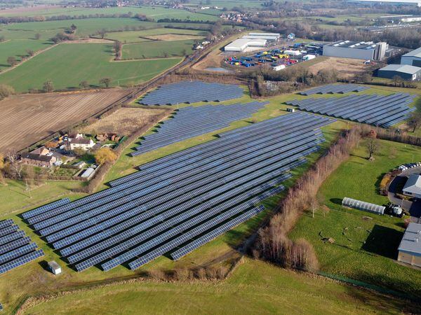 Aerial pics over the solar farm at Wheat Leasows, Telford