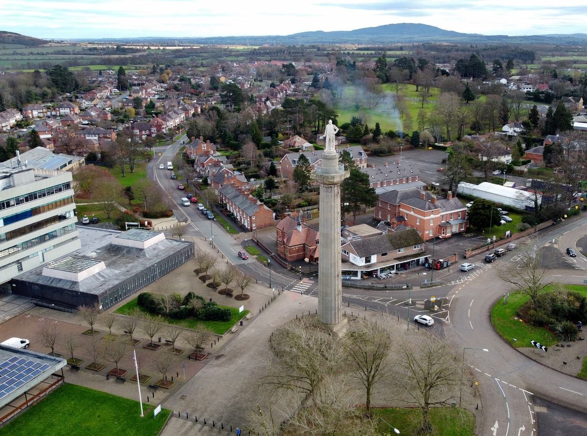 Lord Hill’s column stands proud in a new drone image captured by Star chief photographer Tim Thursfield 