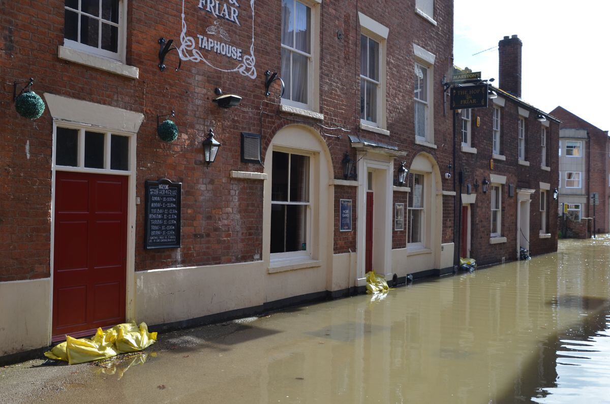 Flooding in Shrewsbury. Pic: Sarah Stanley