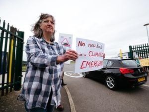 Protestors at Shrewsbury Town Football club ahead of local plan review hearings
