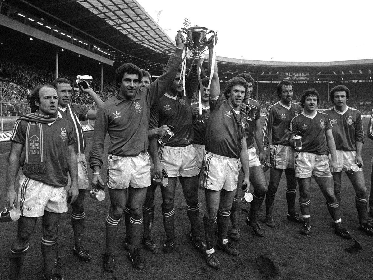 Nottingham Forest players with the trophy after winning the League Cup in 1979