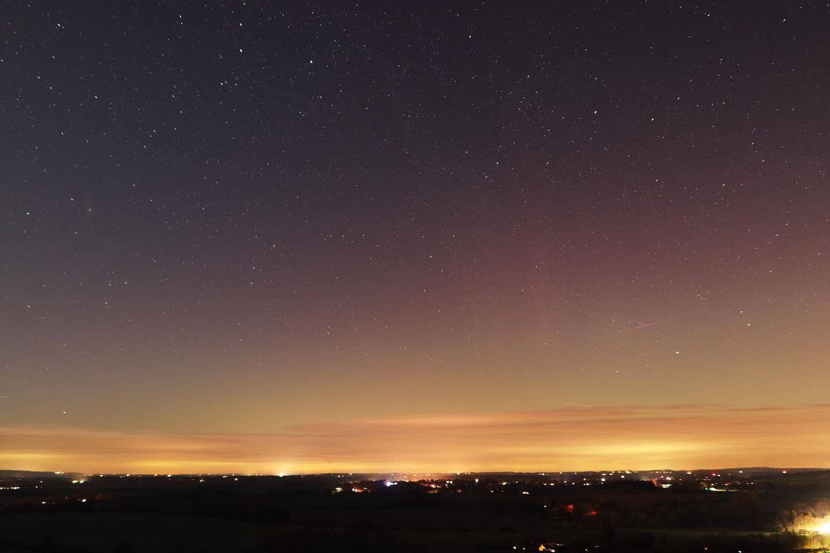 The aurora photographed near Lilleshall by Steve Boney