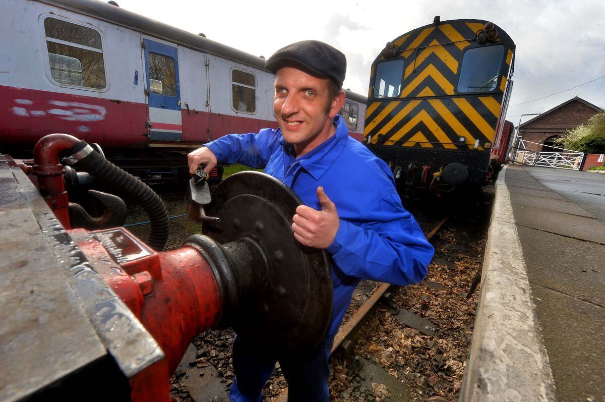 Anthony Hook from Telford, looking after the rolling stock.