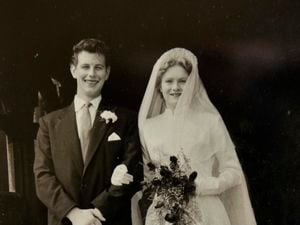 Eric and Renee Heath from Dalelands Estate, Market Drayton, on their wedding day in 1957.               .