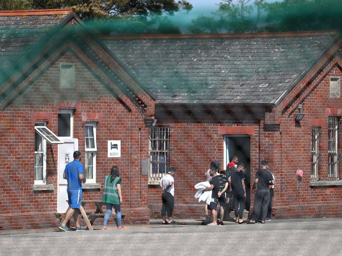 Asylum seekers at Napier Barracks