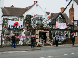 The Plough Inn was decorated to mark the 75th Anniversary of VE Day.
