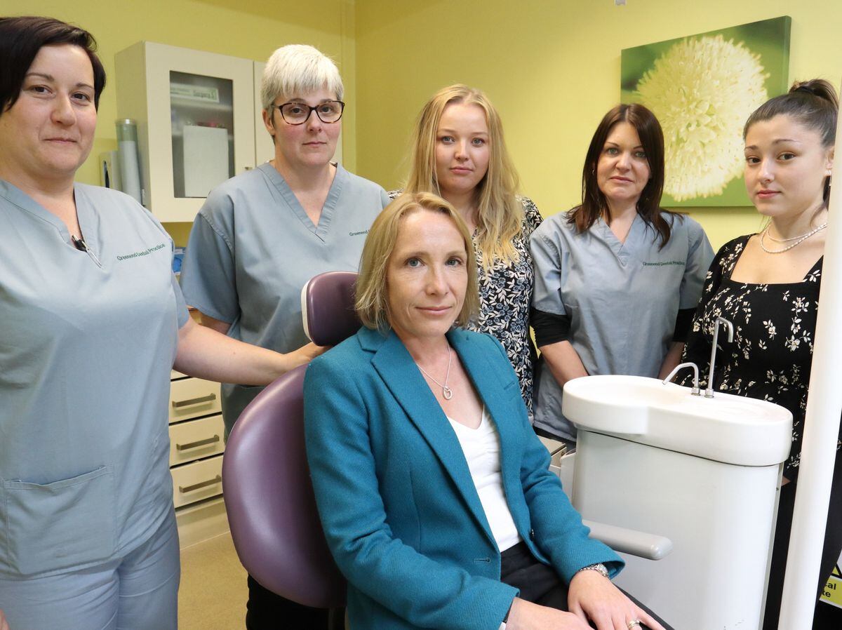 MP Helen Morgan at Green End Dental Practice in Whitchurch
