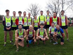 Telford’s senior men, who secured survival in Division Two of the Birmingham & District Cross Country League