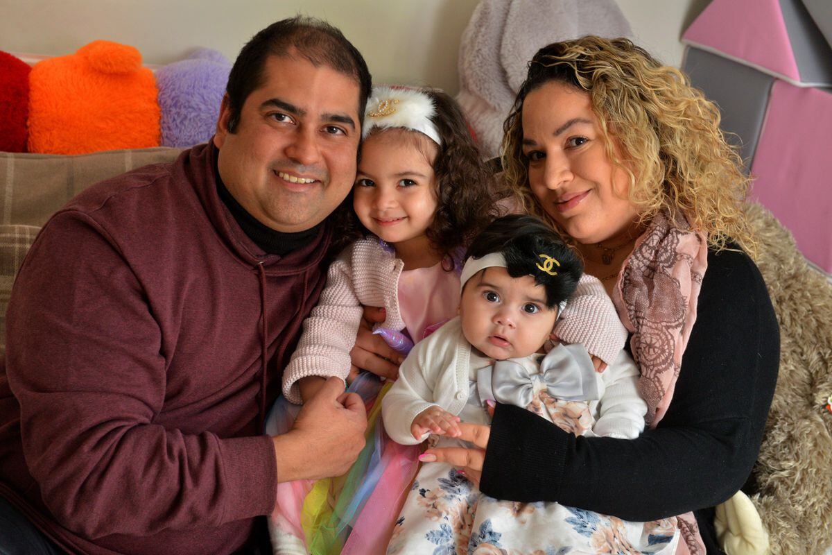 Dr Hamza Ansari with his wife Michelle and children Gianna Valentina and Mia Fallon