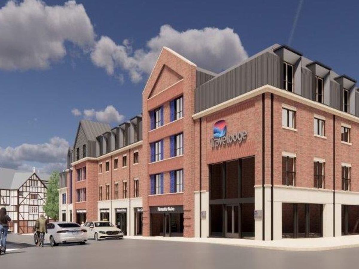 The newly-submitted artist's impression of the proposed Travelodge in Shrewsbury town centre