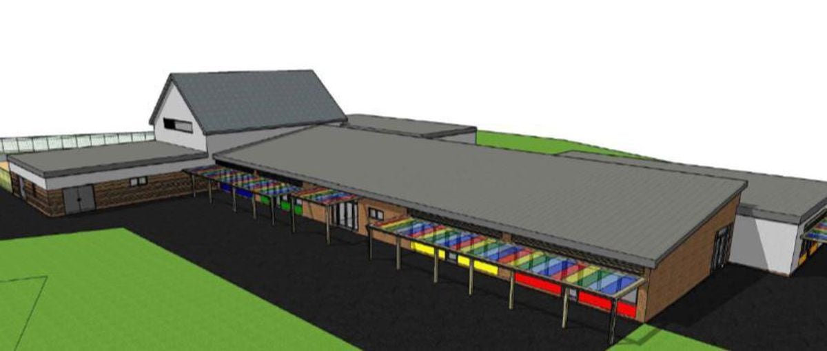 An artist's impression of the proposed new primary school, part of the redevelopment of the Allscott British Sugar site. Photo: SJ Roberts Construction Ltd/Telford and Wrekin Council