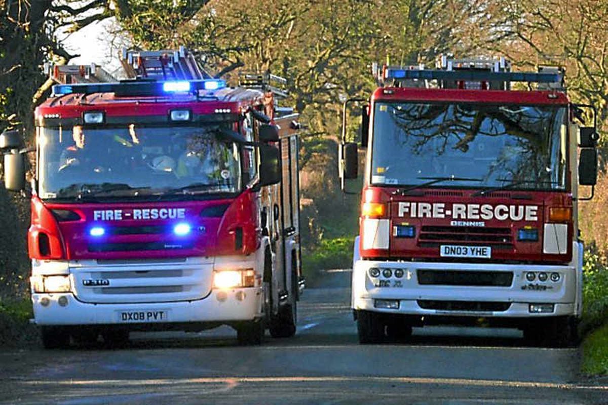 Two cars catch fire in Shropshire crash