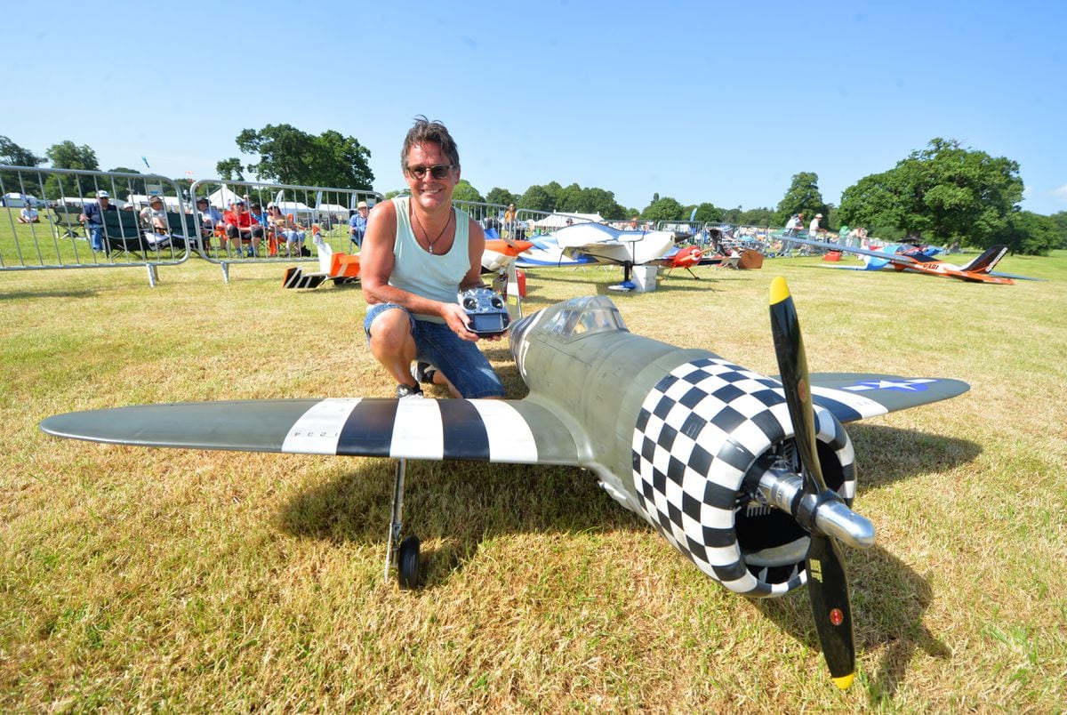 Mike Croke, from Norwich, with his P47 model 