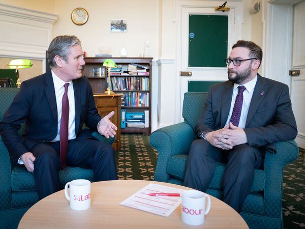 Labour leader Sir Keir Starmer, left, with Bury South MP Christian Wakeford