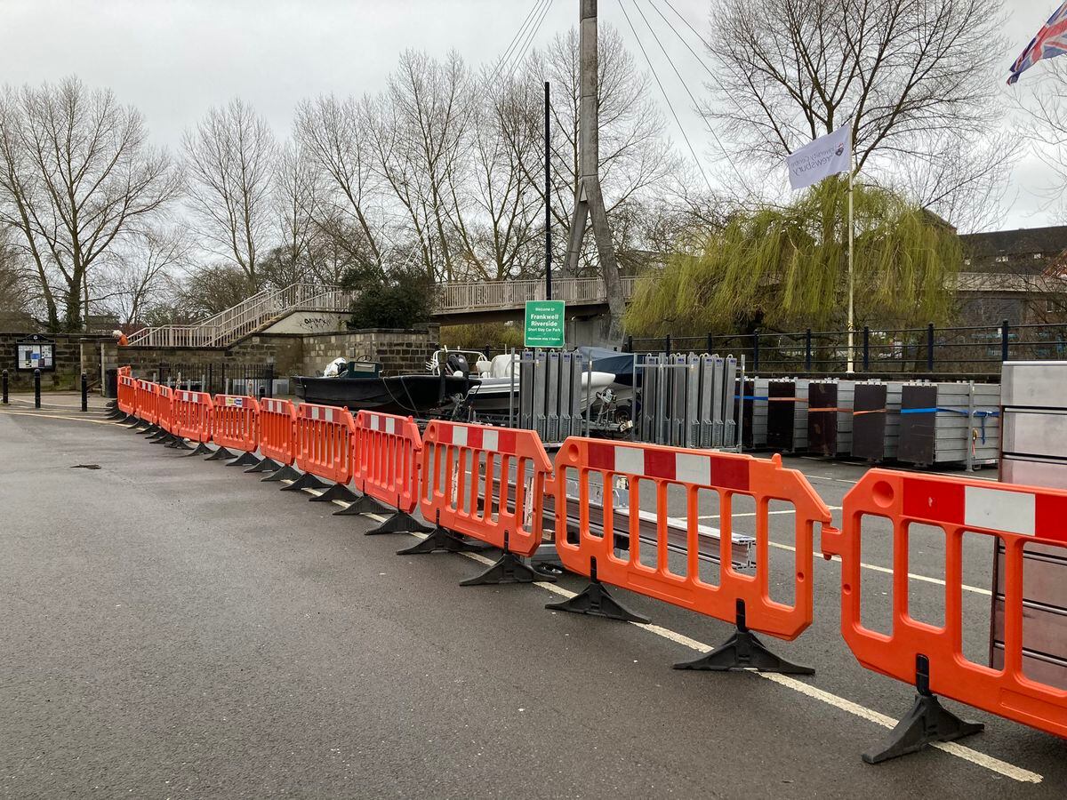 The first phase of barriers at Frankwell Shrewsbury 