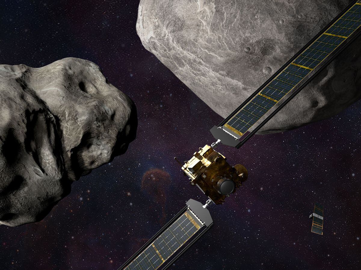 Undated handout image issued by Nasa of Nasaâs Double Asteroid Redirection Test or Dart