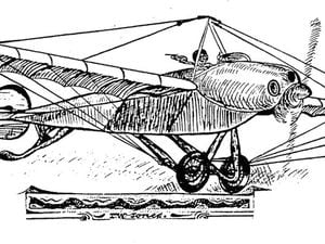 Ivor Jones' drawing of the glider – to which he optimistically added an engine.