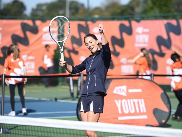 The Duchess of Cambridge playing tennis