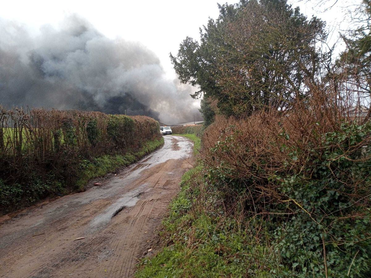 Severe barn fire at Kingsnordley. Photo: Alveley Community First Responders