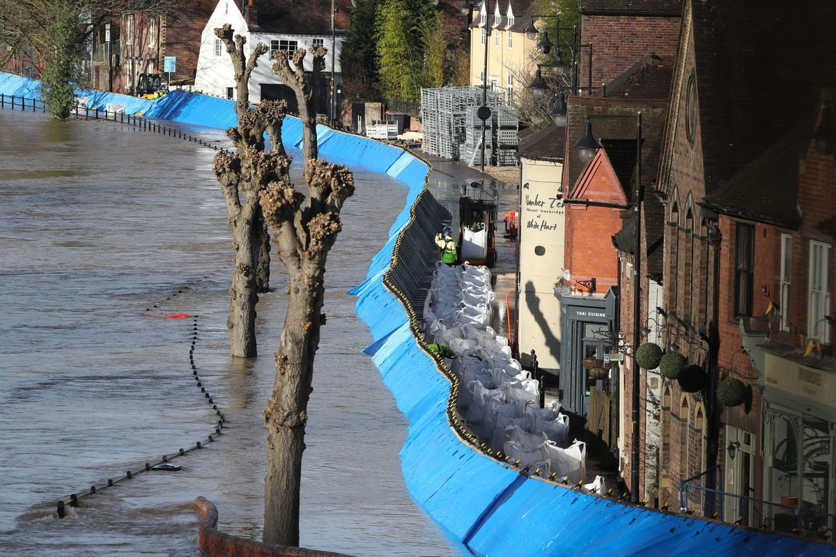The Ironbridge flood barriers. Nick Potts/PA Wire. 