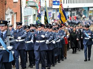 A Remembrance parade in Shrewsbury
