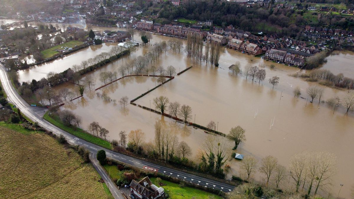 Severn Park, Bridgnorth and the Rugby Club were flooded in January