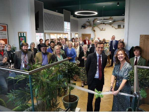 Last month's official opening of Oswestry School's new library. Photo: Oswestry School.