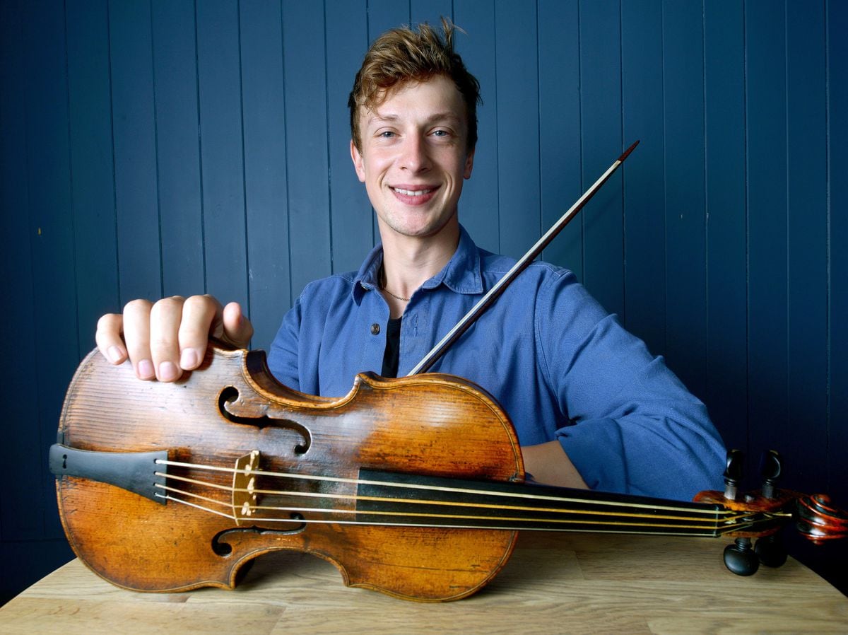 Conor Gricmanis 26, has been loaned this Andrea Amati violin which dates from 1572, to record his new album