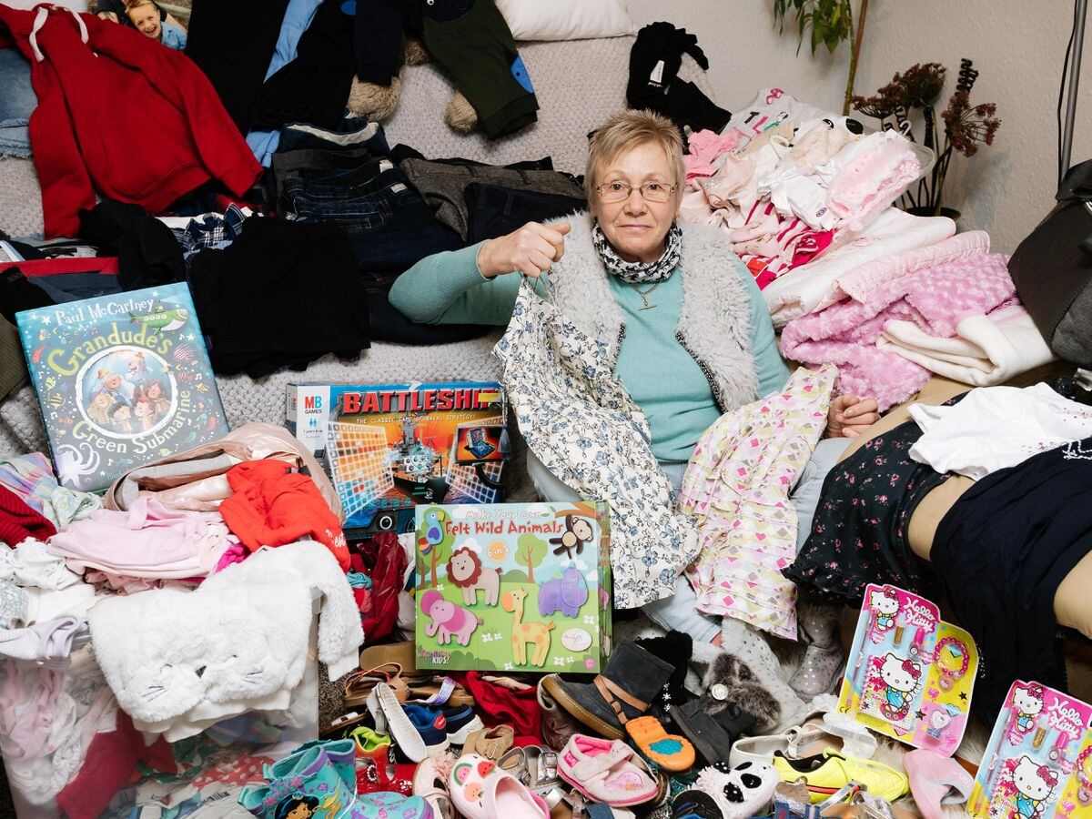Hazel Haskayne from Market Drayton has been collecting items such as clothes, toys, books, household items etc for years to help those in her local community. 