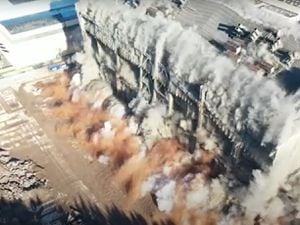 Drone footage from Gorilla Drones and Demolition Services Ltd shows the latest demolition at Ironbridge Power Station