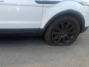 Nazir Afzal posted this photo of the damage to his tyres following the incident. Photo: Nazir Afzal