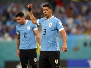 Luis Suarez in action for Uruguay