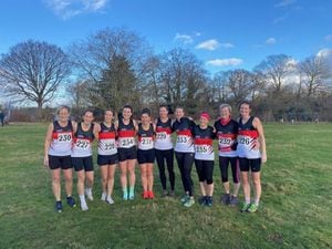 Oswestry Olympians at the Shropshire Cross Country County Championships. January 2023.