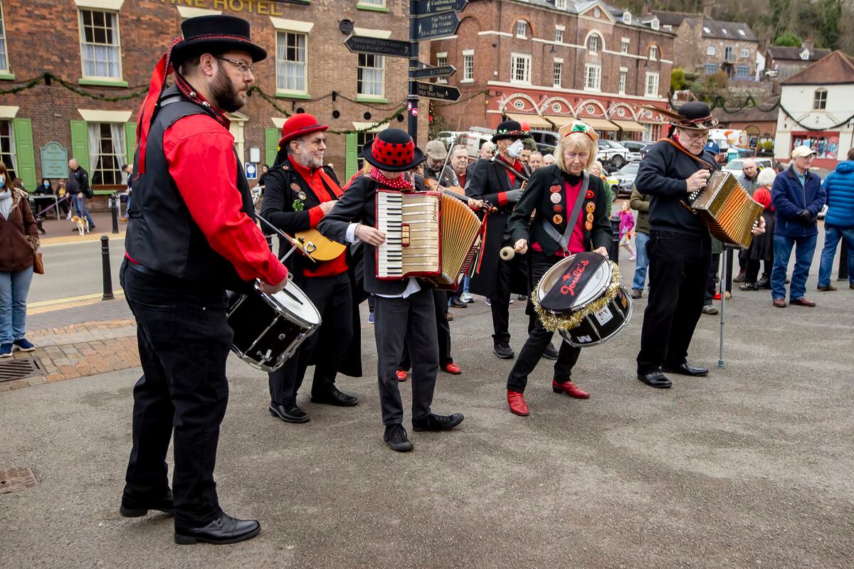 The Ironmen and Severn Gilders perform on New Year's Day in Ironbridge