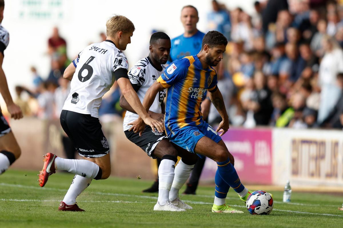 Rekeil Pyke of Shrewsbury Town and Nathan Smith of Port Vale (AMA)