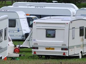 A stock image of travellers' caravans