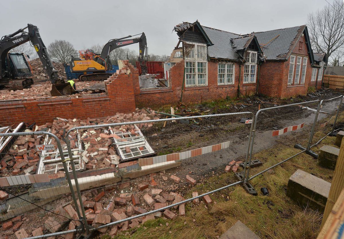 Demolition work at the school earlier this month
