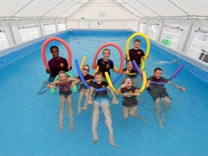 Pupils at Sir Alexander Fleming Primary School enjoy the new pool