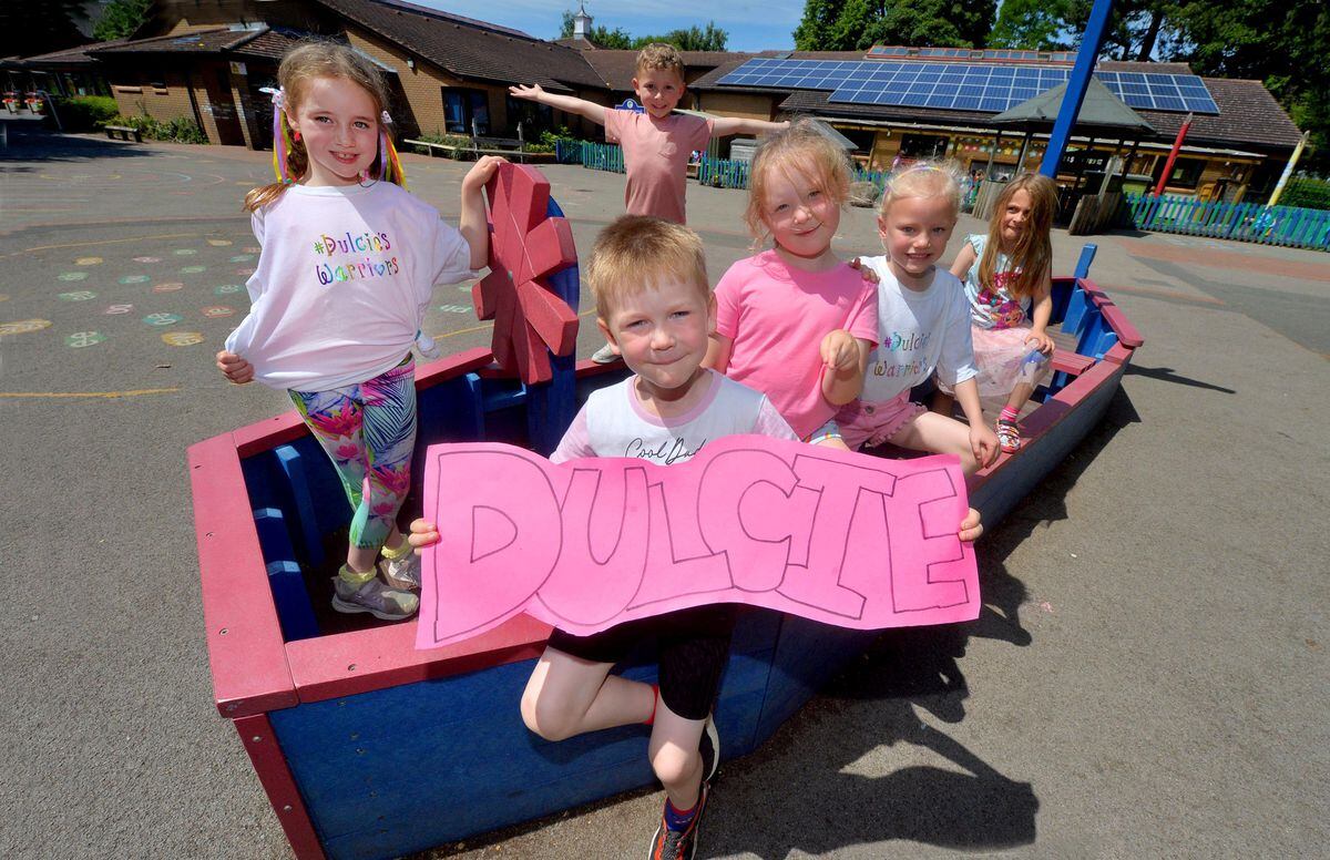 Lawley Primary School, where Dulcie O'Kelly is a pupil, and schoolfriends had a dress pink day to help fundraise