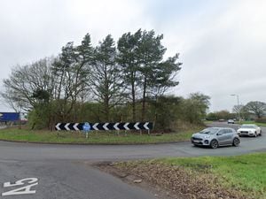 The incident occured at around 3.15pm on Sunday on Pickmere Roundabout near Shifnal