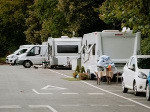 The travellers on Frankwell Car Park last week