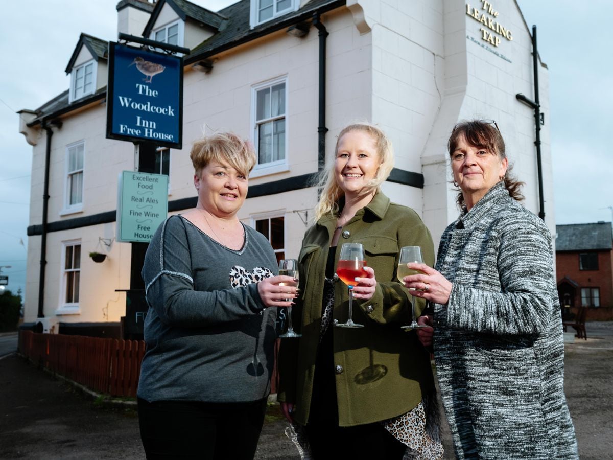 The Woodcock Pub in Cockshutt, formally known as The Leaking Tab has new owners and new landlords. From right, owner Alwena Roberts and licensees Zoe Taylor and Michaela Bath