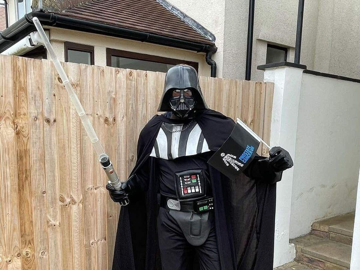 Simon Best wearing his Darth Vader costume