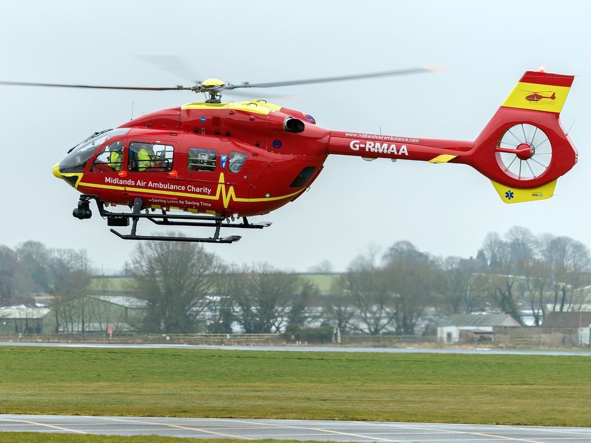 A motorcyclist was airlifted to hospital after the collision on the A49