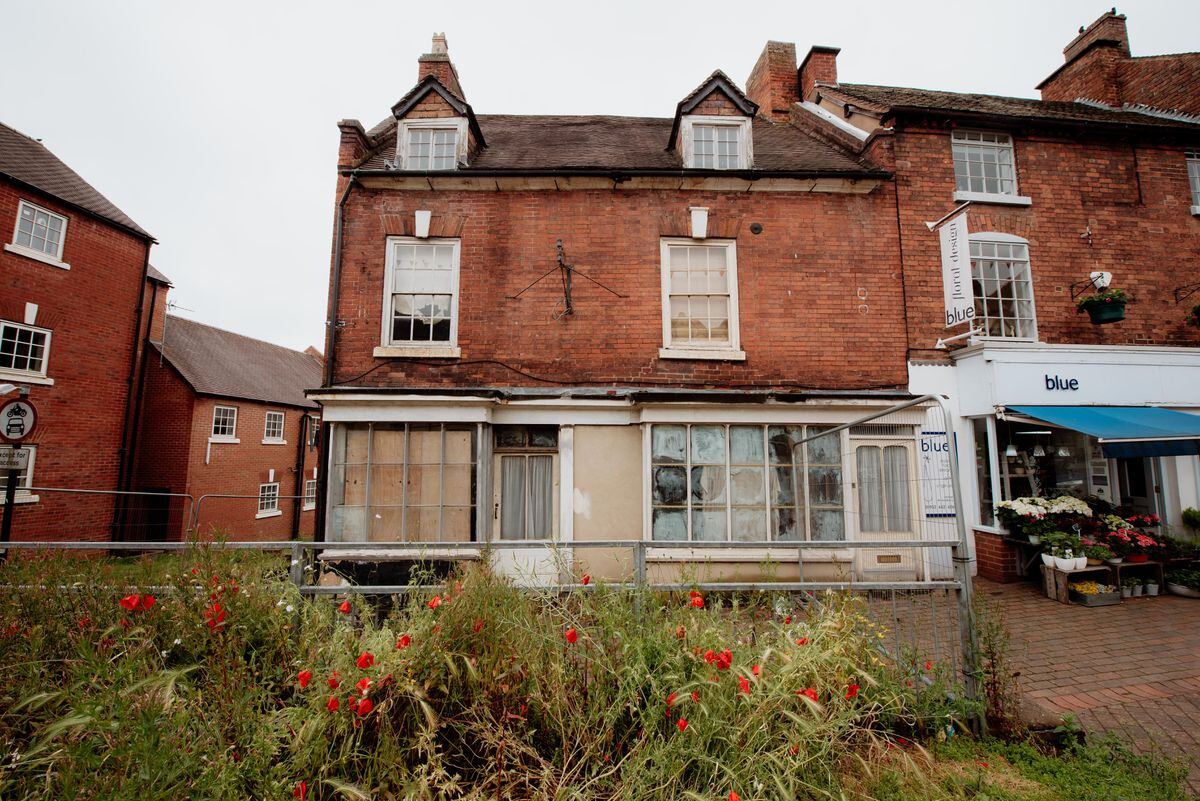 The derelict building at 22 Market Place, Shifnal